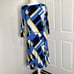 Lauren Ralph Lauren XL Swing Dress Geometric Abstract Belted Stretch 3/4 Slevee