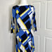 Lauren Ralph Lauren XL Swing Dress Geometric Abstract Belted Stretch 3/4 Slevee