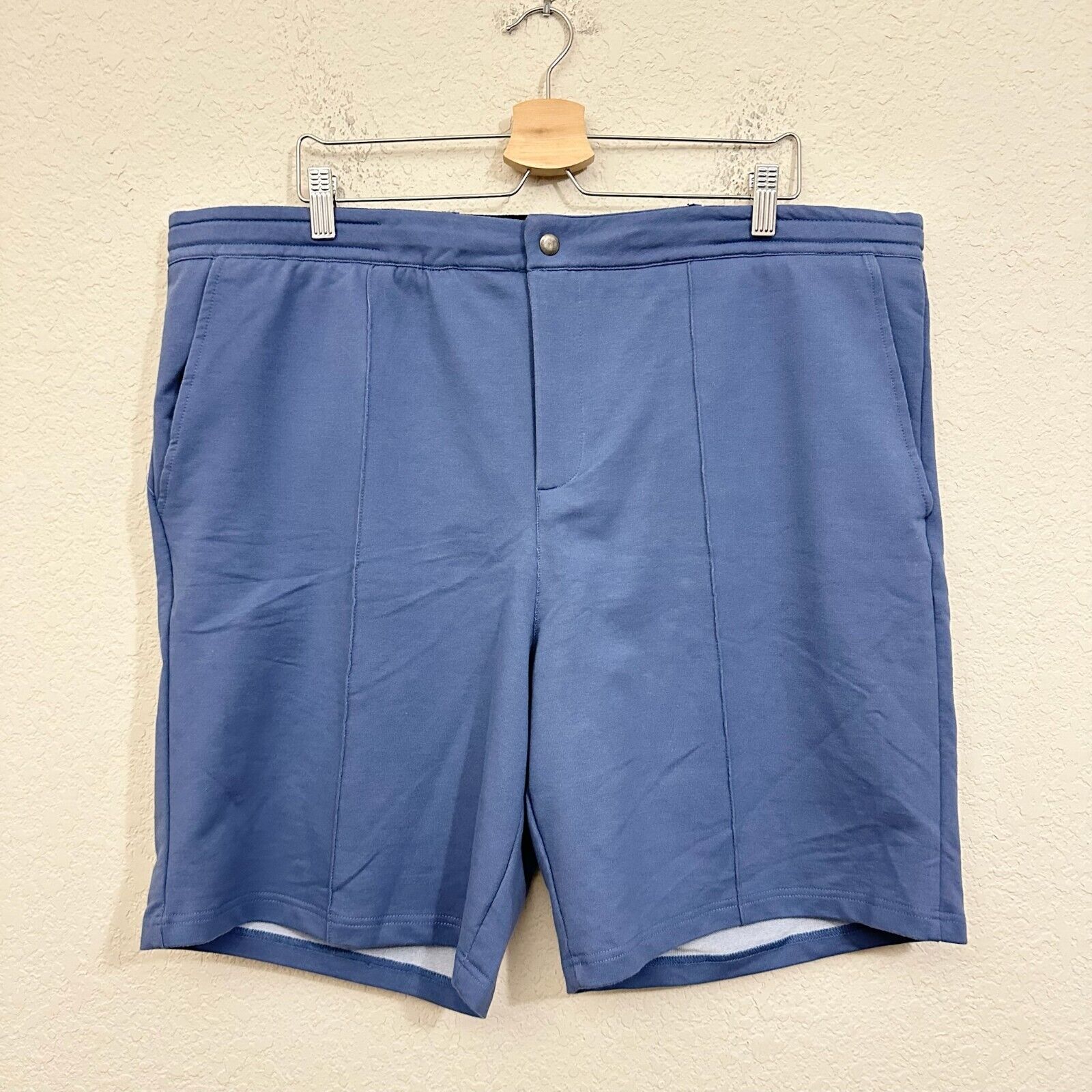 STONE ROSE Fleece Knit Shorts Blue Drawstring Waist Performance NWT