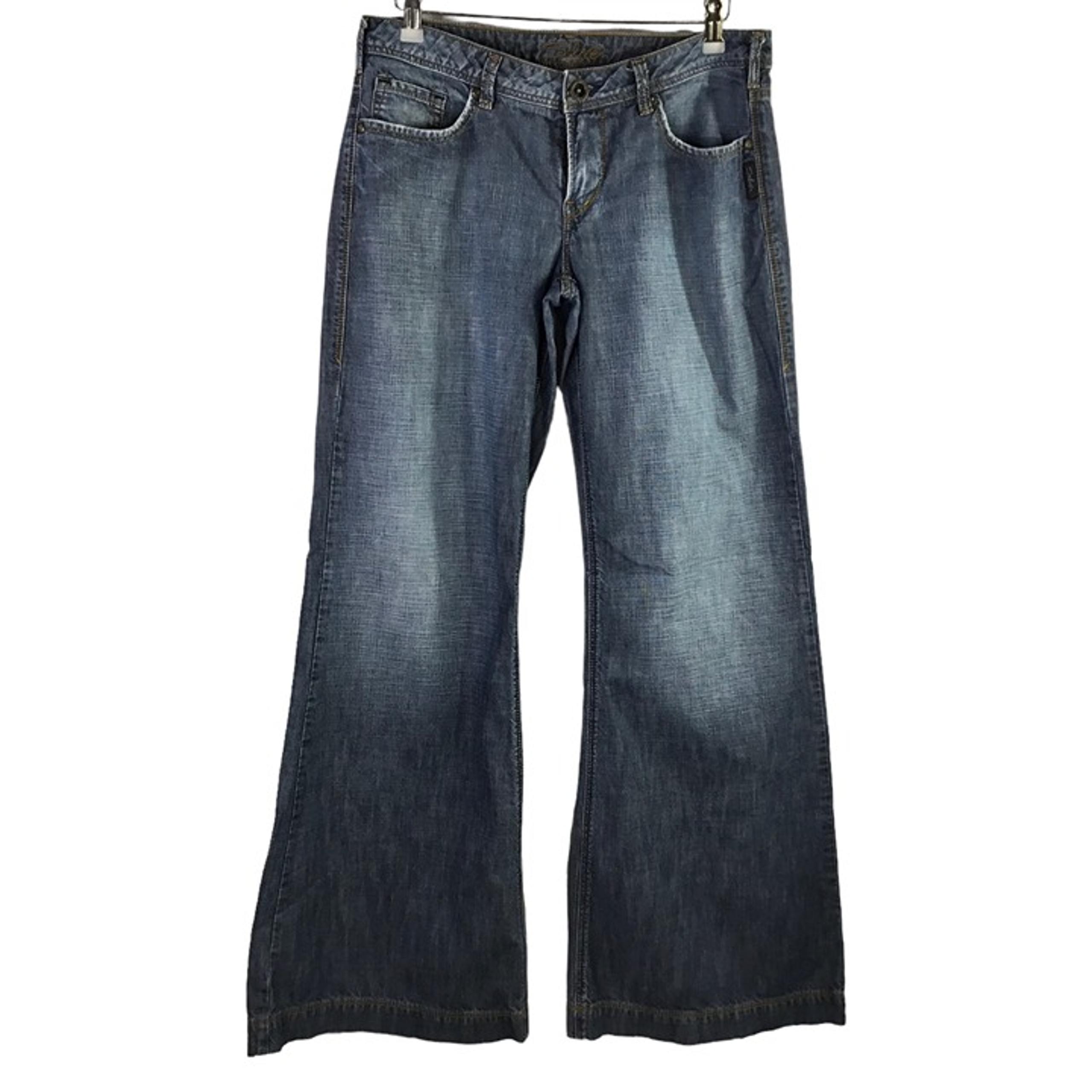 Silver Jeans Monterey Wide Leg Women's 28 x 33 Blue Low Rise Western Glove Works