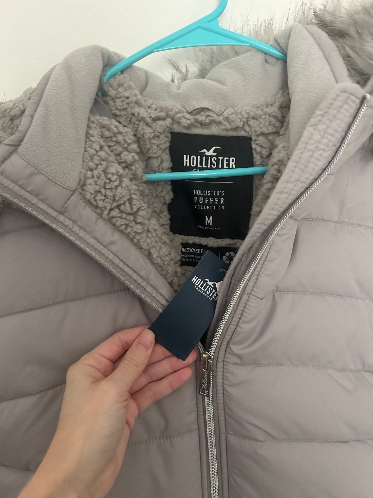 Grey Hollister Puffer Jacket