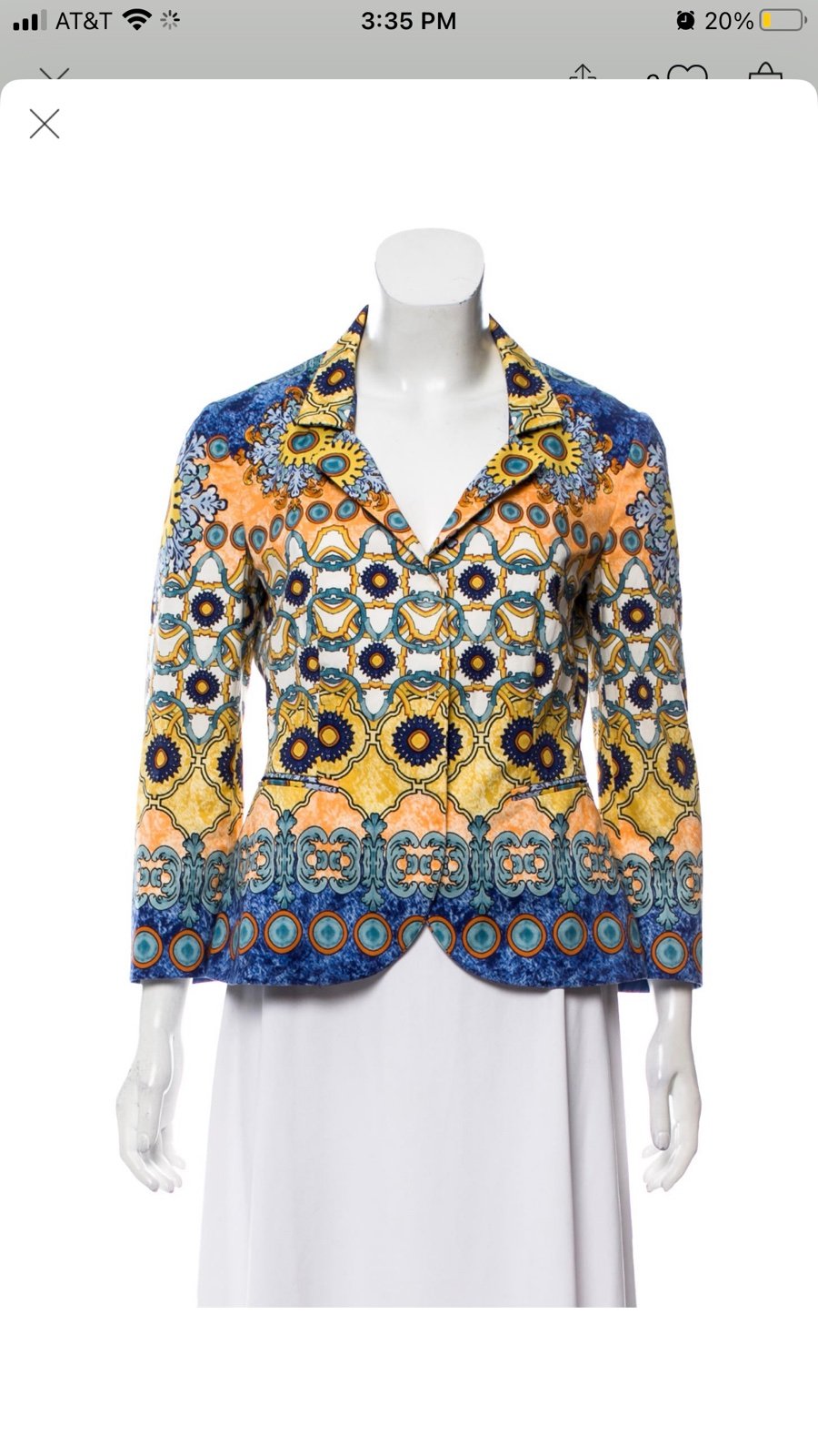 Blue and multicolored jacket by Alberta Ferretti