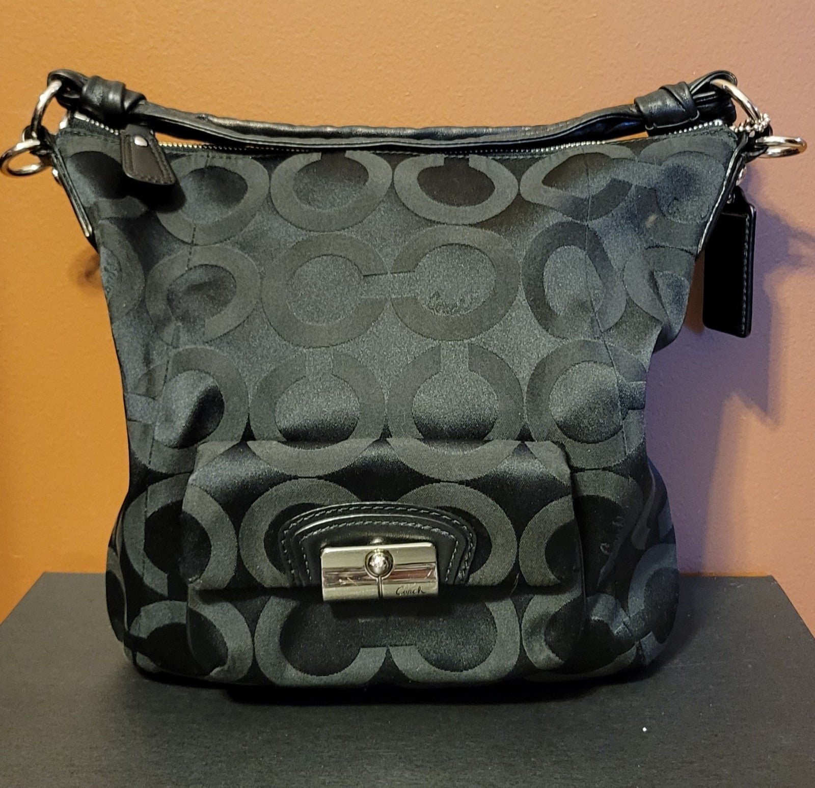 Vintage Black Coach Shoulder Bag