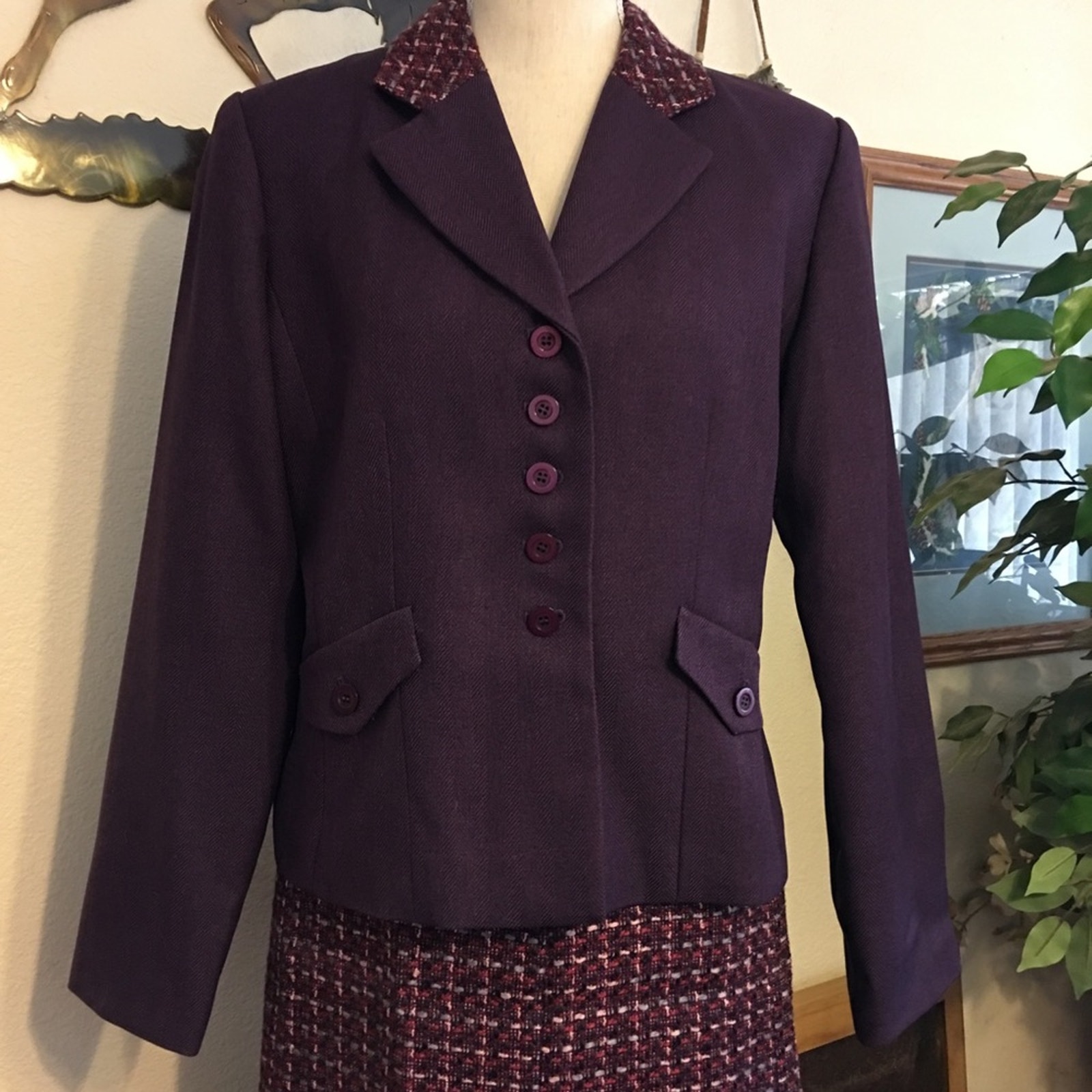 Vintage Clues Collections tweed skirt suit career