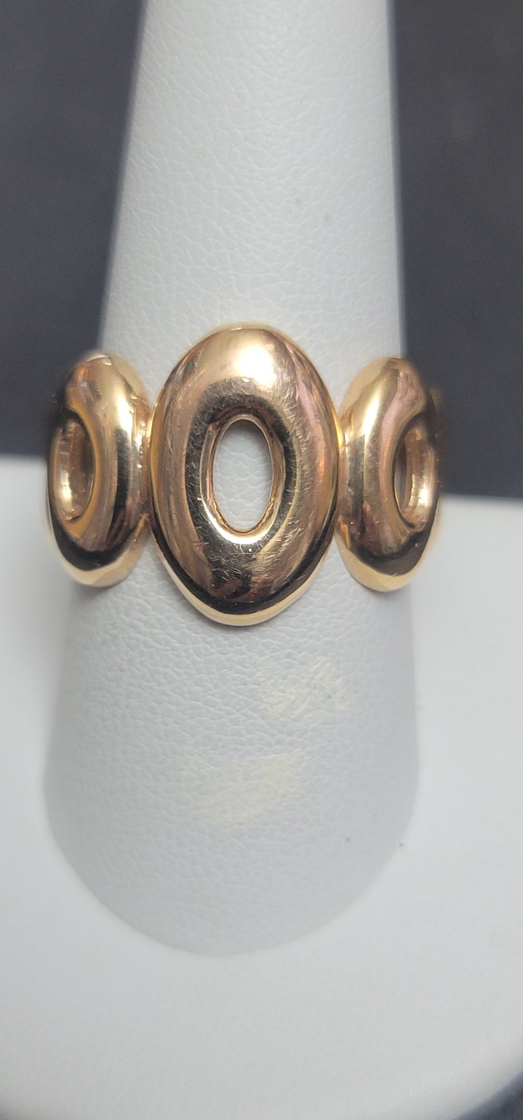 R654 39 Vintage Bronze Oval Eternity Band. Size 9.5