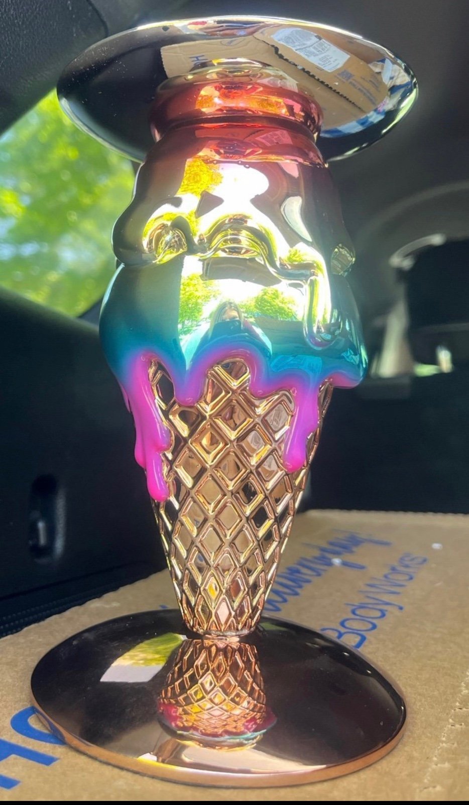 Icecream cone candle holder