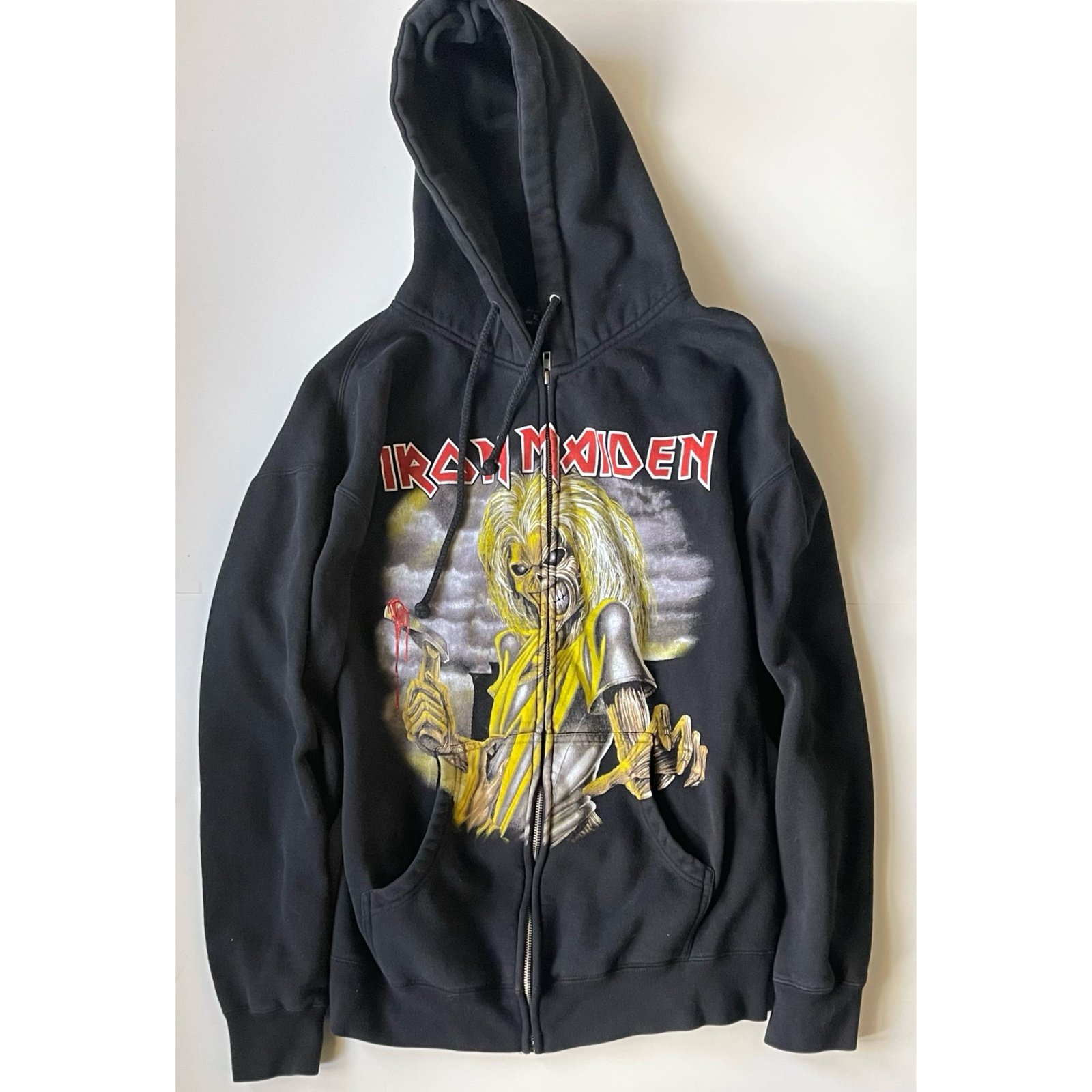 Y2K Iron Maiden XL Hoodie Zip Up Eddie British Heavy Metal Vintage Band 80s