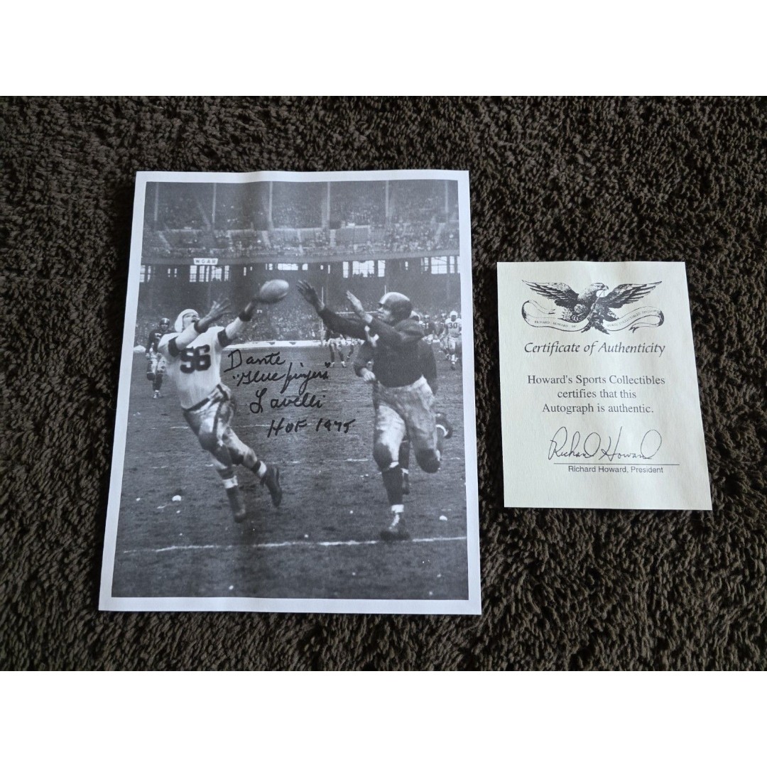 Dante Lavelli Autographed Signed 8x10 Photo COA Auto Cleveland Browns HOF 1975