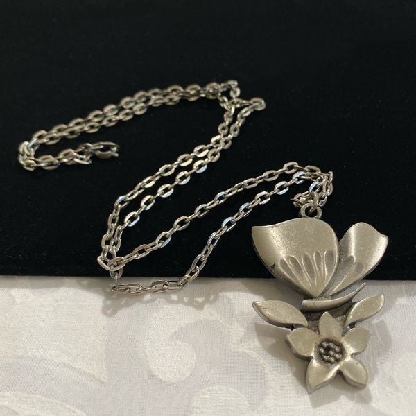 Vintage R. Tennesmed Sweden Mod Pewter Figural Butterfly Necklace