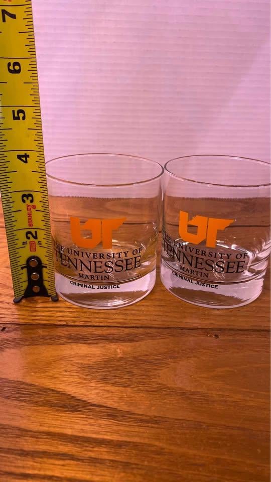 (2)UT The University of Tenn. Martin Criminal Justice Whiskey Glasses 3.6 21