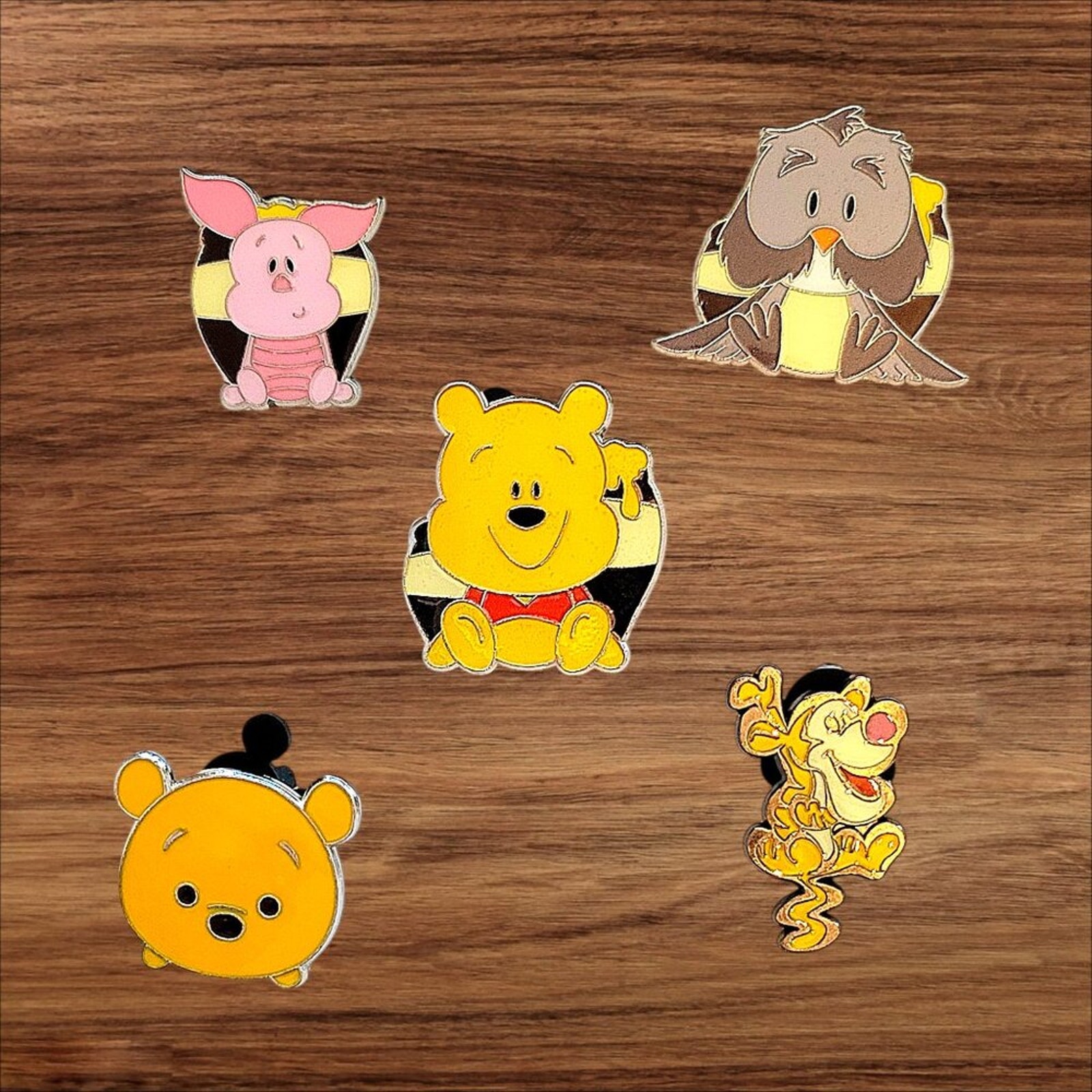 5 Winnie the Pooh Disney Parks Trading Pins, Plus 2 Bonus Pins