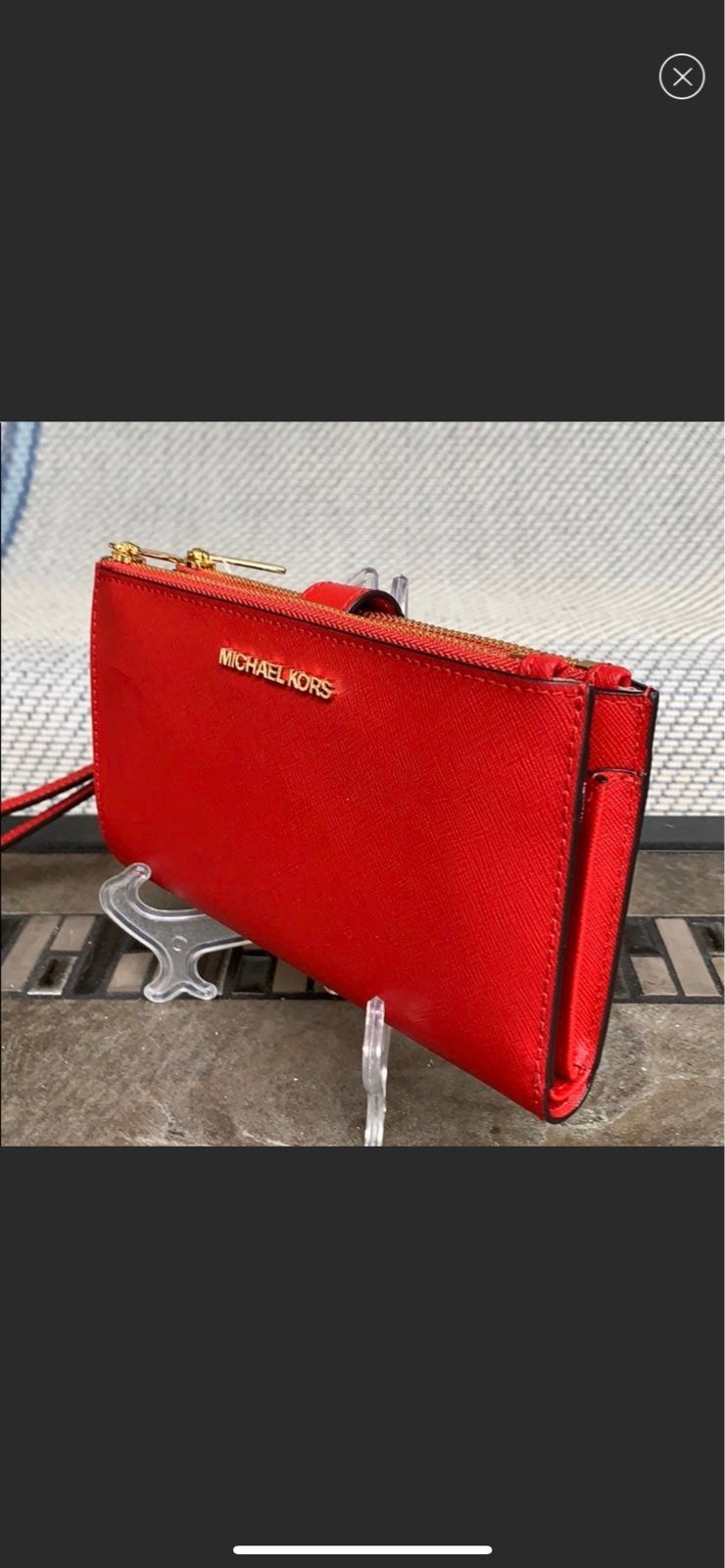MICHAEL KORS LG DOUBLE ZIP WRISTLET FLAME