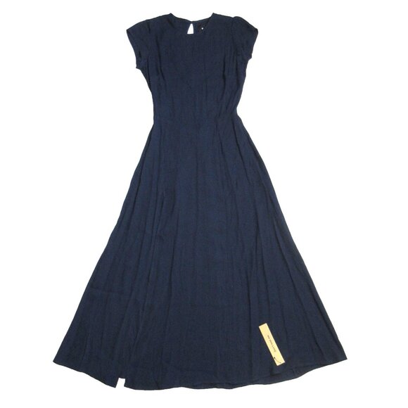 NWT Reformation Gavin in Navy Blue Cutout Back Side Slit Crepe Midi Dress 2