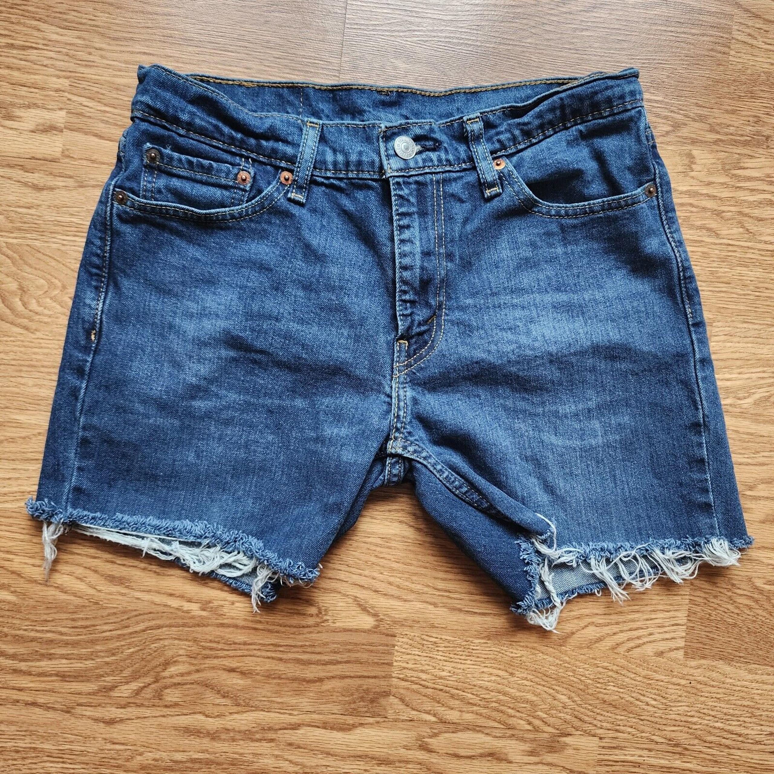 Levi's 511 Cut Off Shorts Mens Size 30 Jean Shorts Blue Denim Casual Low-Rise