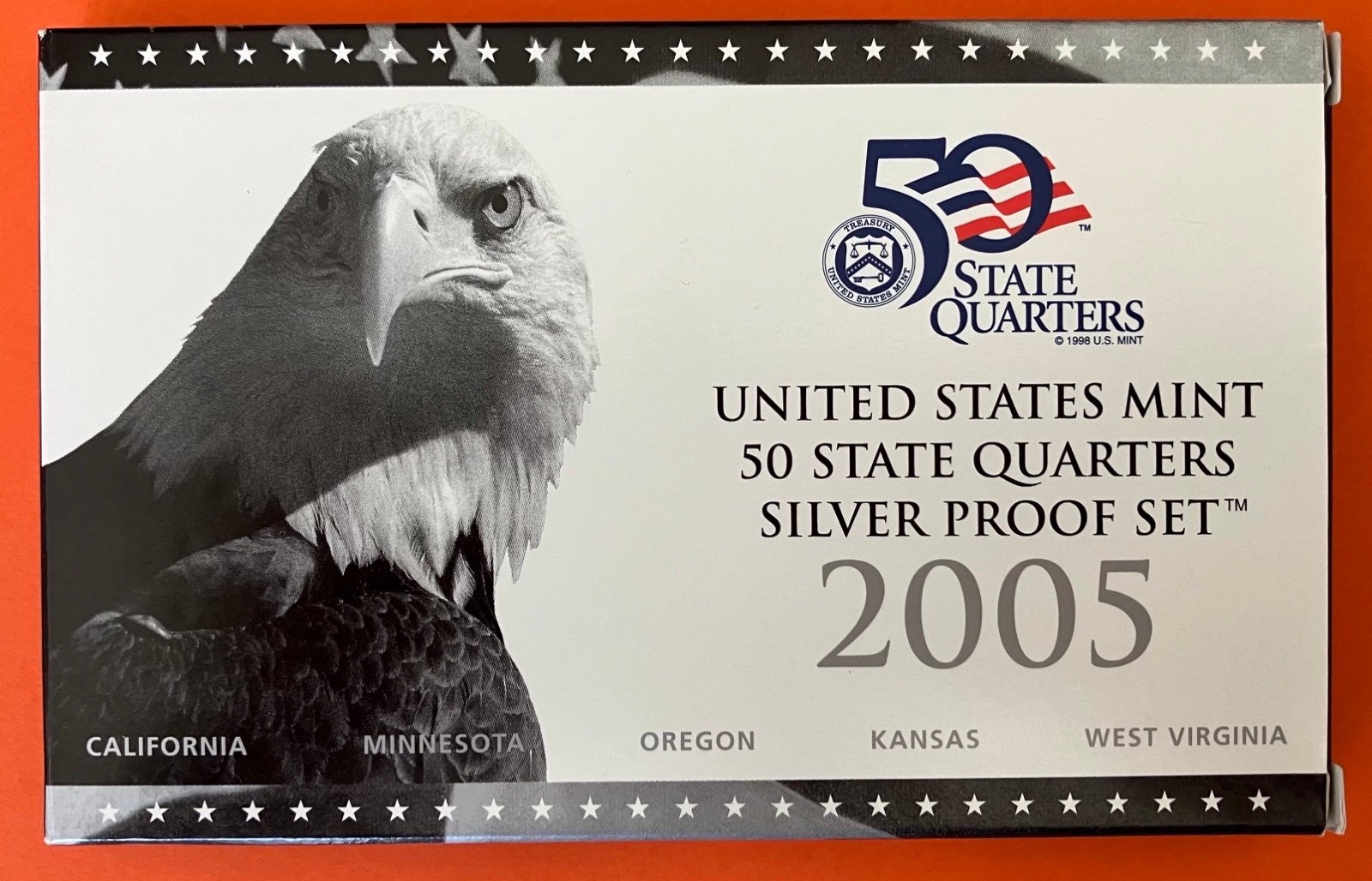 2005-S U.S. Mint 50 State Quarters Silver Proof Set. C-118.