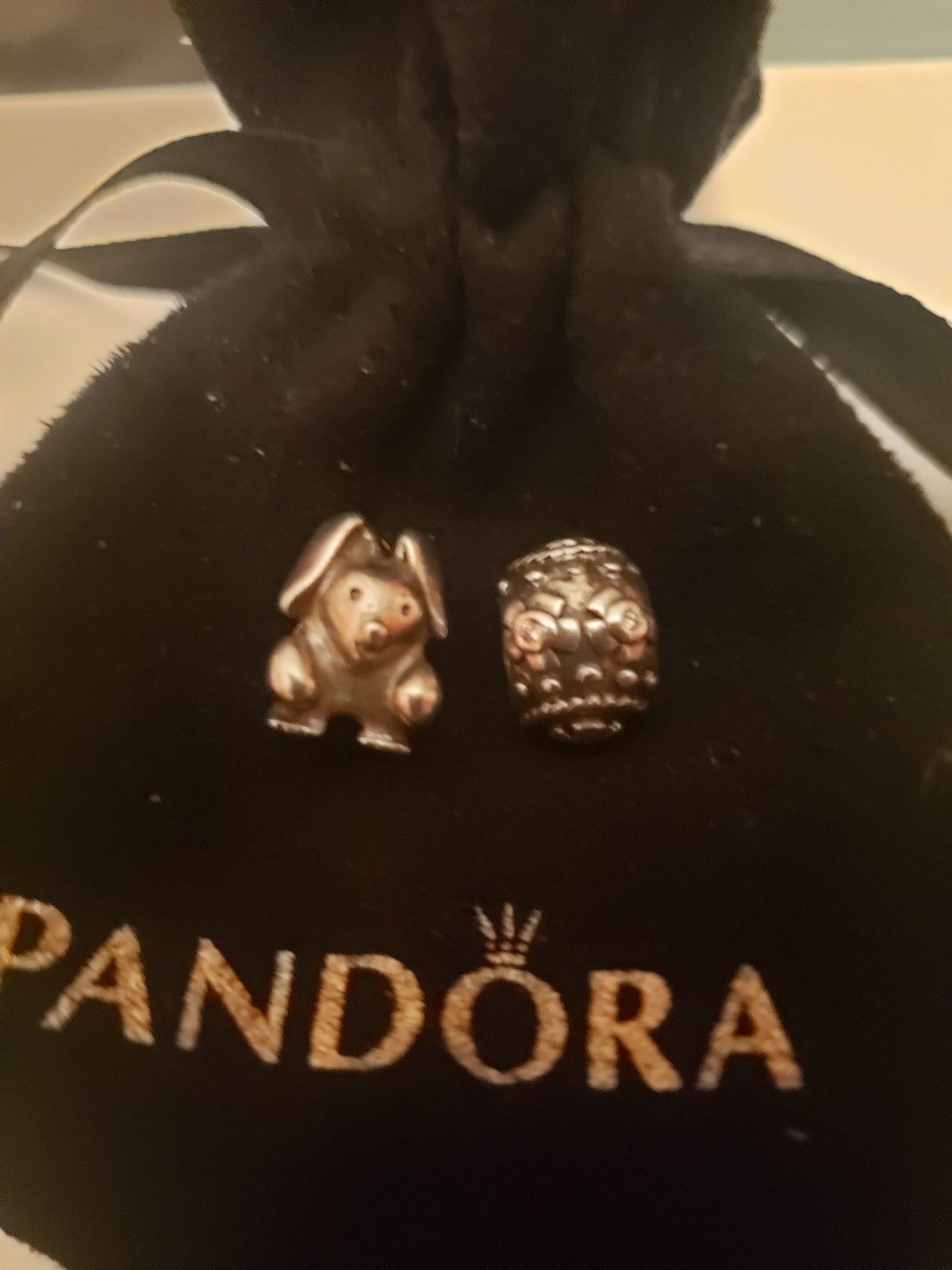 Pandora Easter charm set. Bunny & Decorative Egg