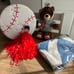 Cleveland Indians lot - includes blanket, bear, pompom, picture holder