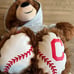 Cleveland Indians lot - includes blanket, bear, pompom, picture holder