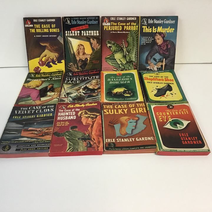 12 Erle Stanley Gardner Vintage Pocket books 1940s The D.A., Perry Mason