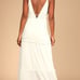 Draw Your Attention Ivory Ruffled Drawstring Maxi Dress