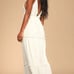 Draw Your Attention Ivory Ruffled Drawstring Maxi Dress