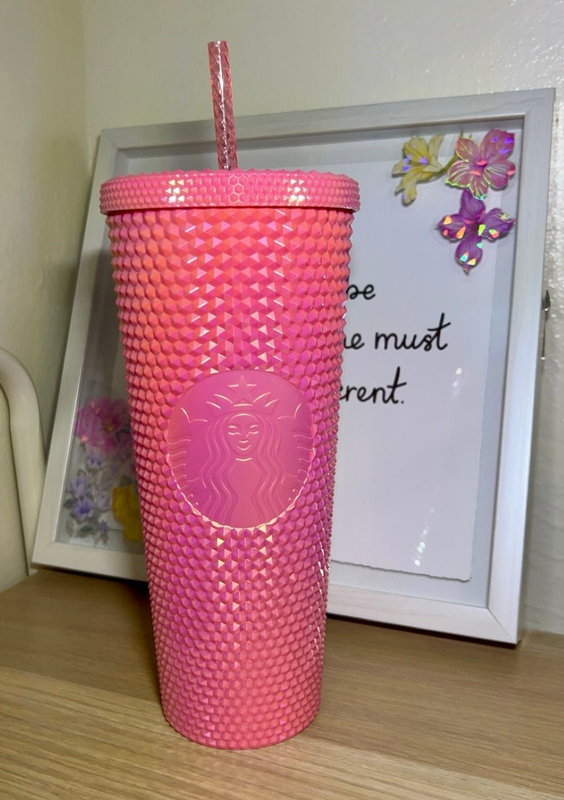 Starbucks Pink Bubblegum Bling studded tumbler overseas