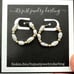 14K Yellow Gold Womens Earrings Seed Pearl 3/4 Hoops Pierced Gift Idea