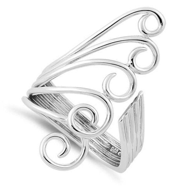 Sterling Retro Crashing Waves Ring