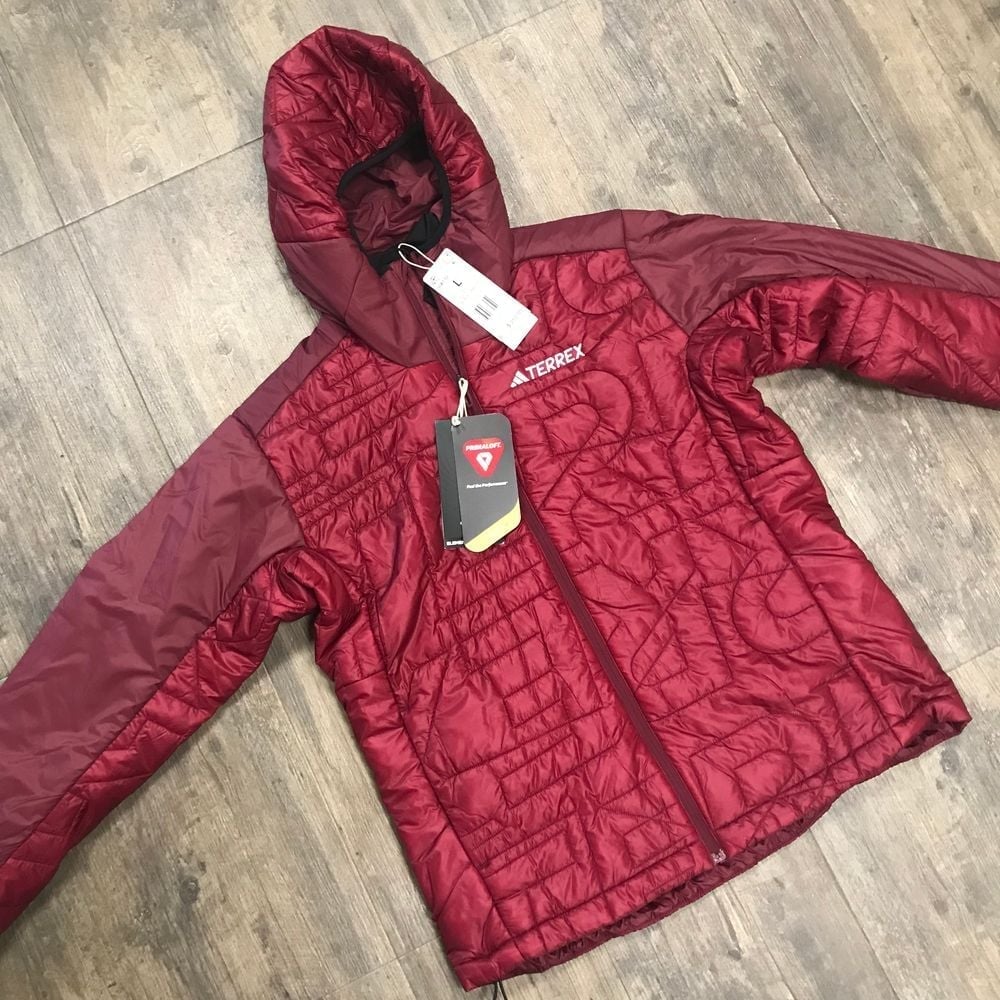NWT Adidas Terrex Xperior Varilite Primaloft Hooded Jacket Women Large 250 Red
