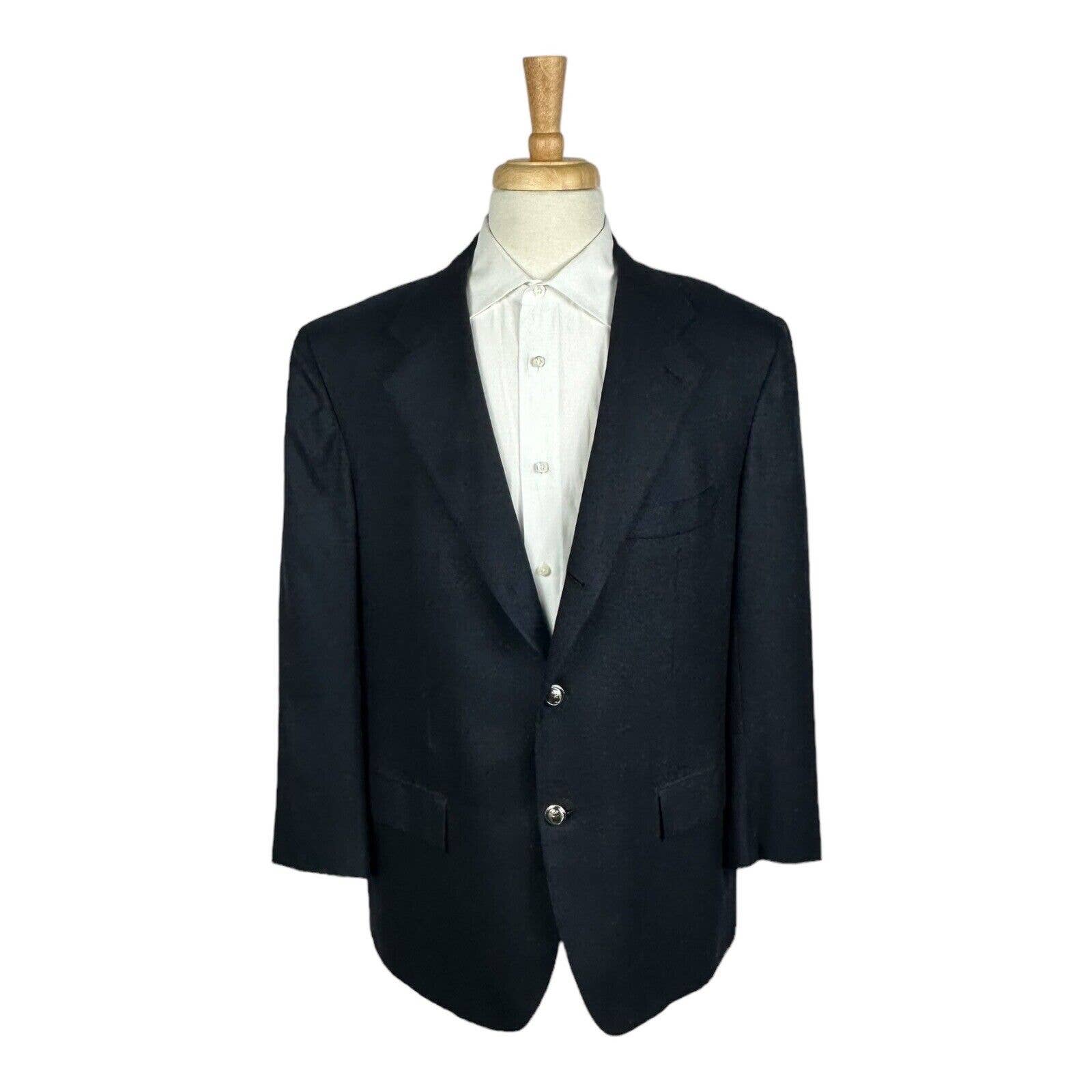 Kiton Napoli Blue Pure Cashmere Metal Button Mens Blazer Size 44R Drop 7
