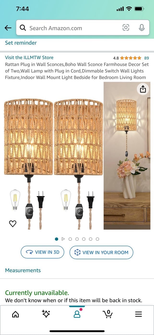 Rattan Wall Sconces