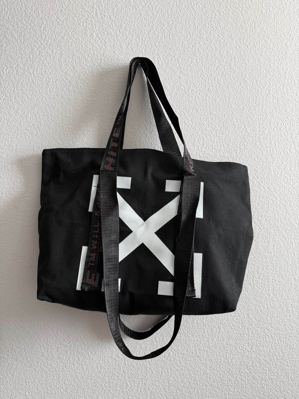 Black Tote with Off White Graphic