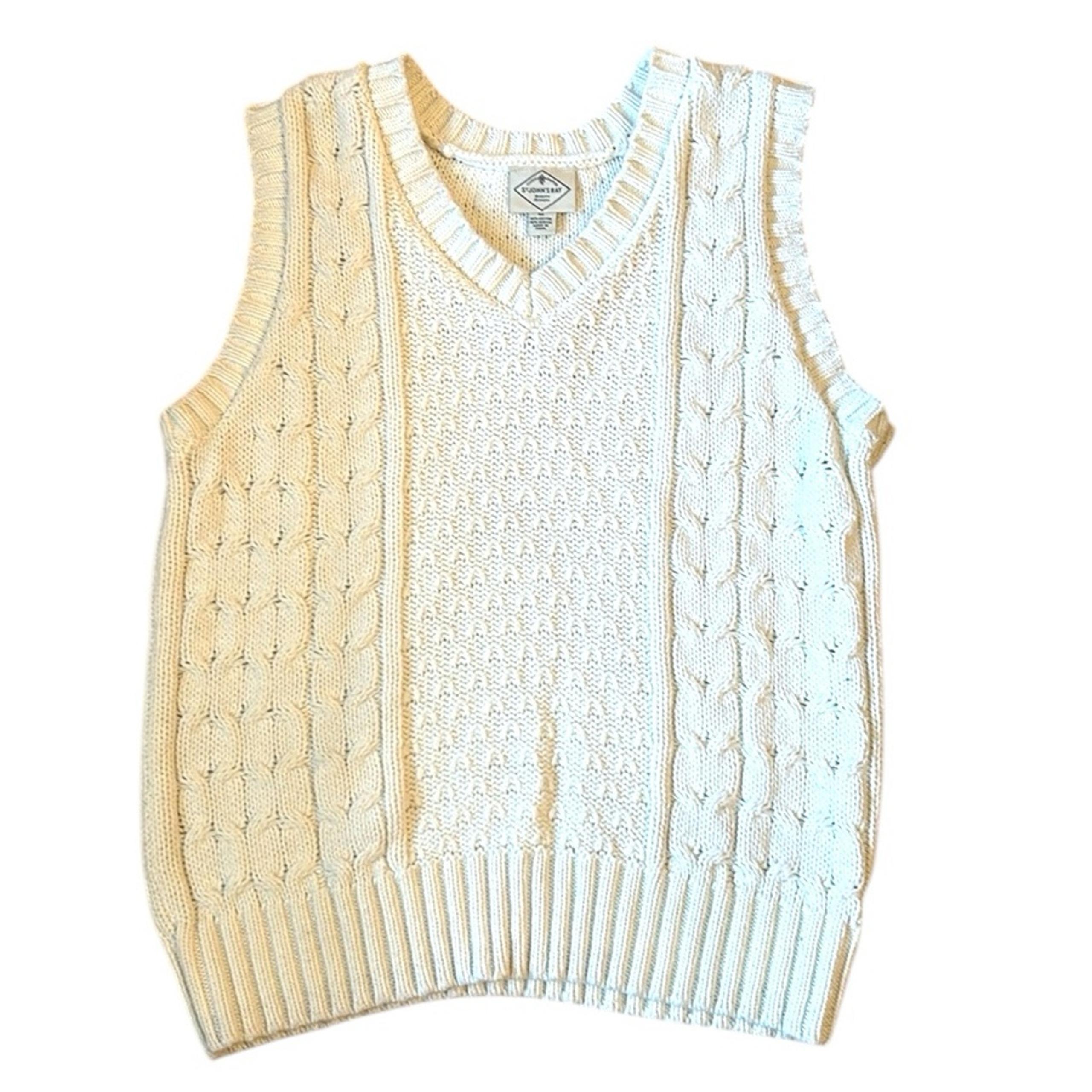 St. John's Bay Cream White Cable Knit V-neck
Vest Women's Size Medium