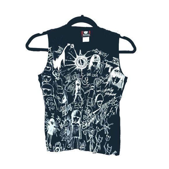 Vintage Emily the Strange Tank Top, Sketches & Drawings, Black, Large