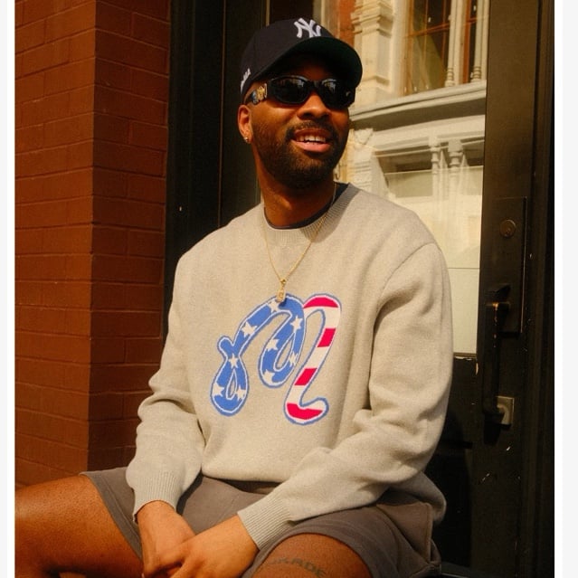 MALBON X BEAMS AMERICANA KNIT CREWNECK- NWT- Large