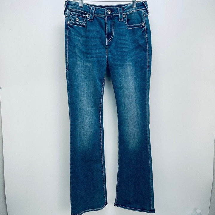 True Religion Jeans Size 29 Women’s Blue Becca Bootcut Faded Mid Rise Blue New