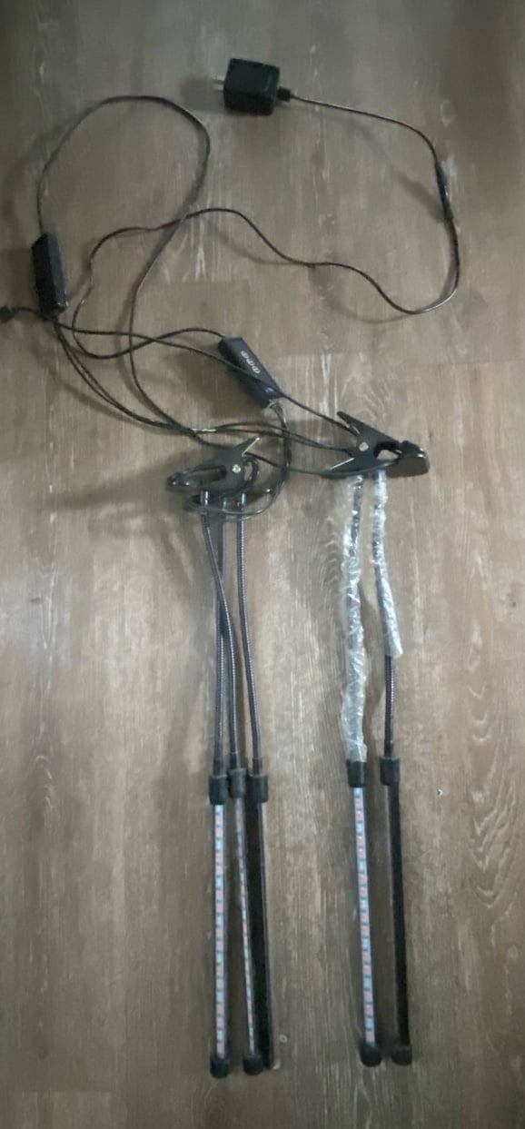 2 LED grow lights w/ clamps