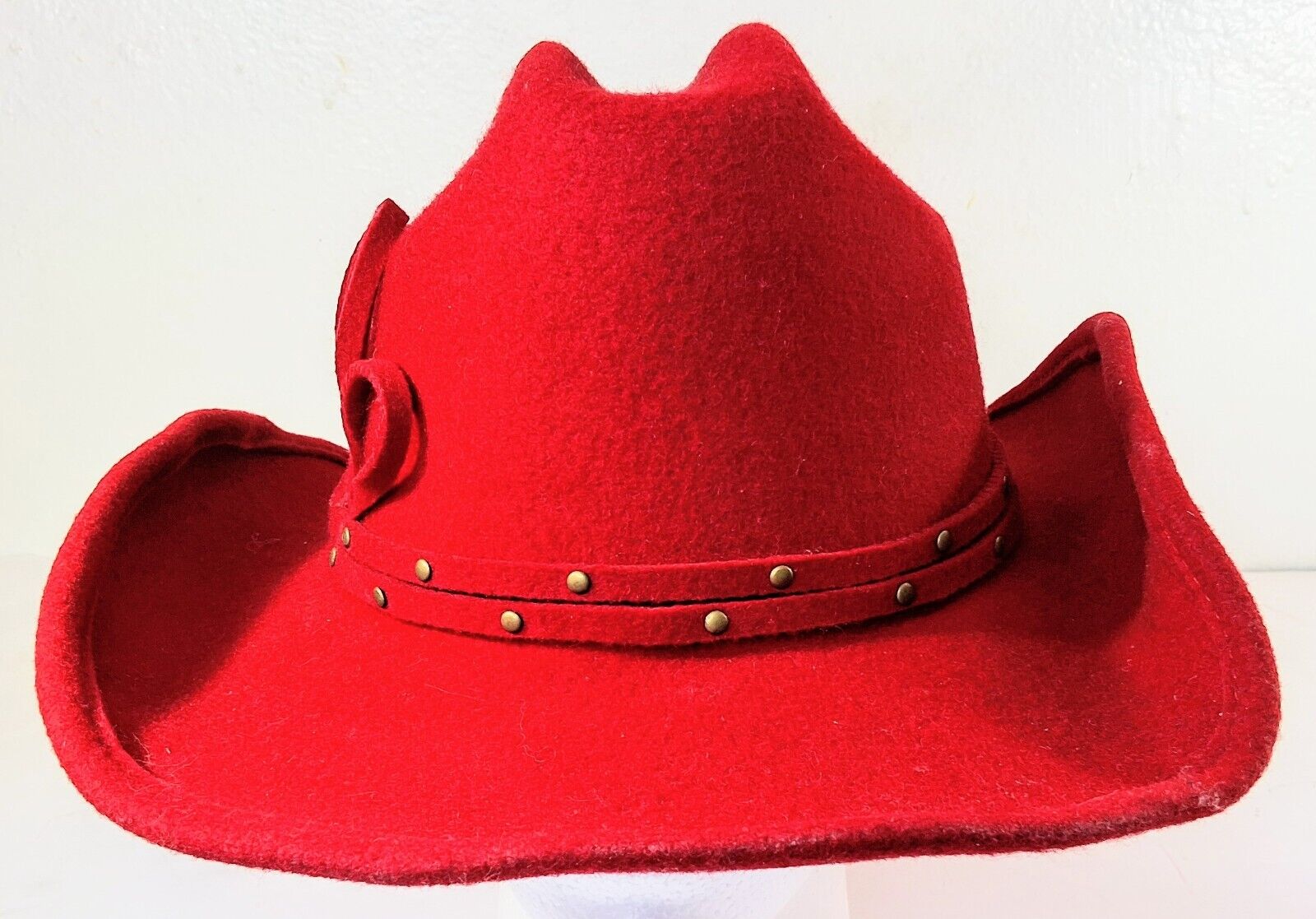 Vintage Women's Red Wool Cowboy Hat by August