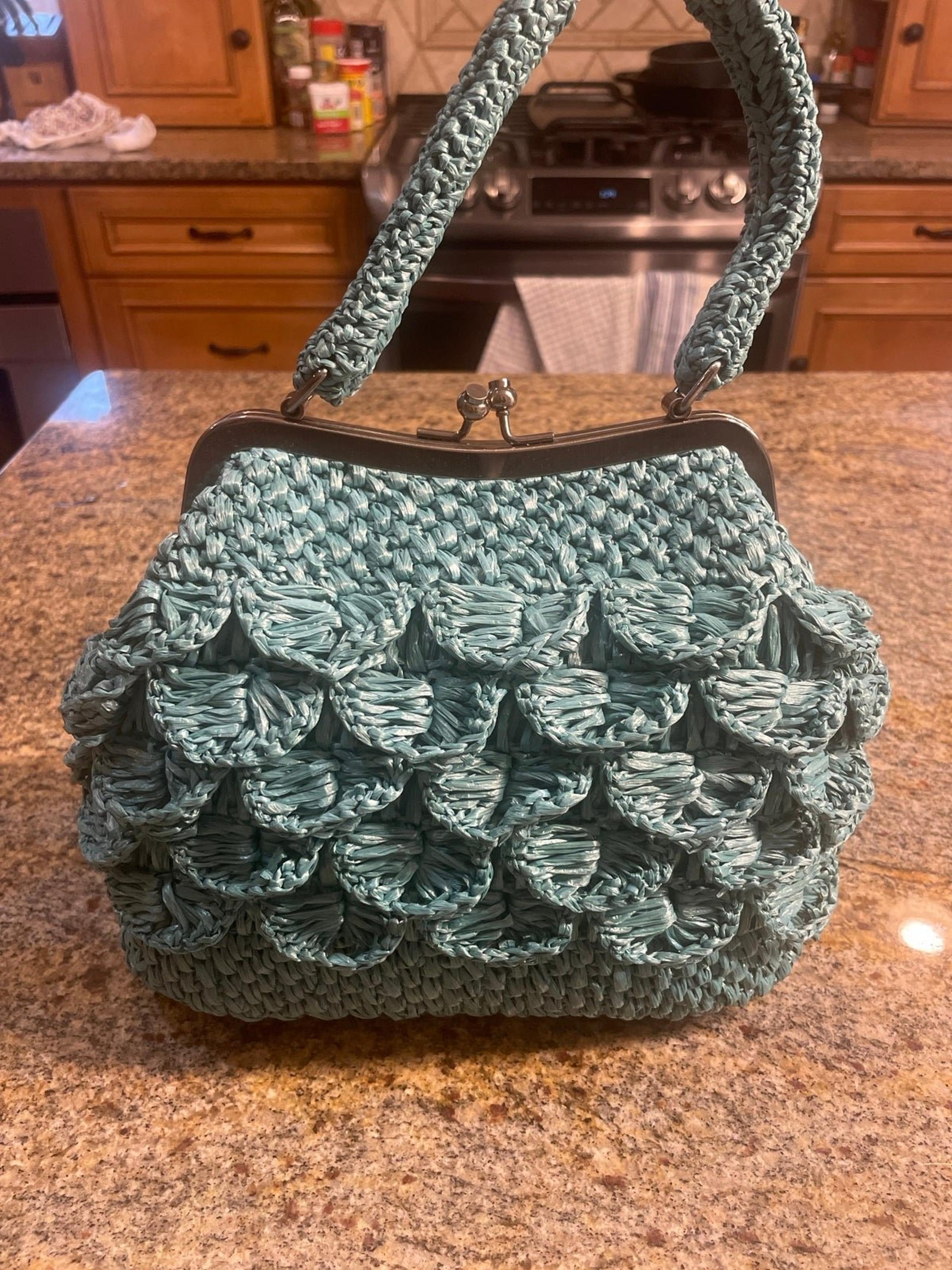 Patricia Nash Laureana Scalloped Raffia Satchel Small