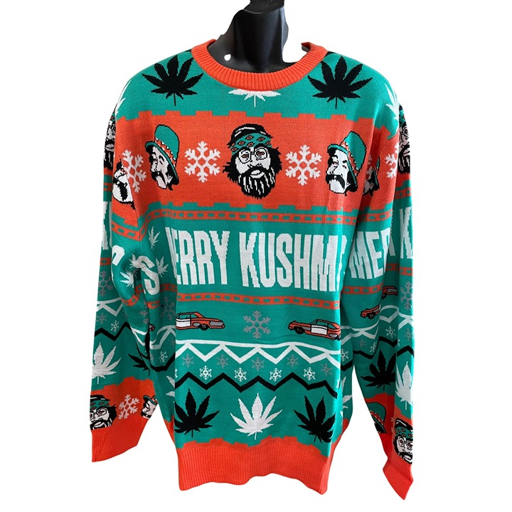 NWT Cheech & Chong Merry Kushmas Ugly Christmas Sweater Size Large
