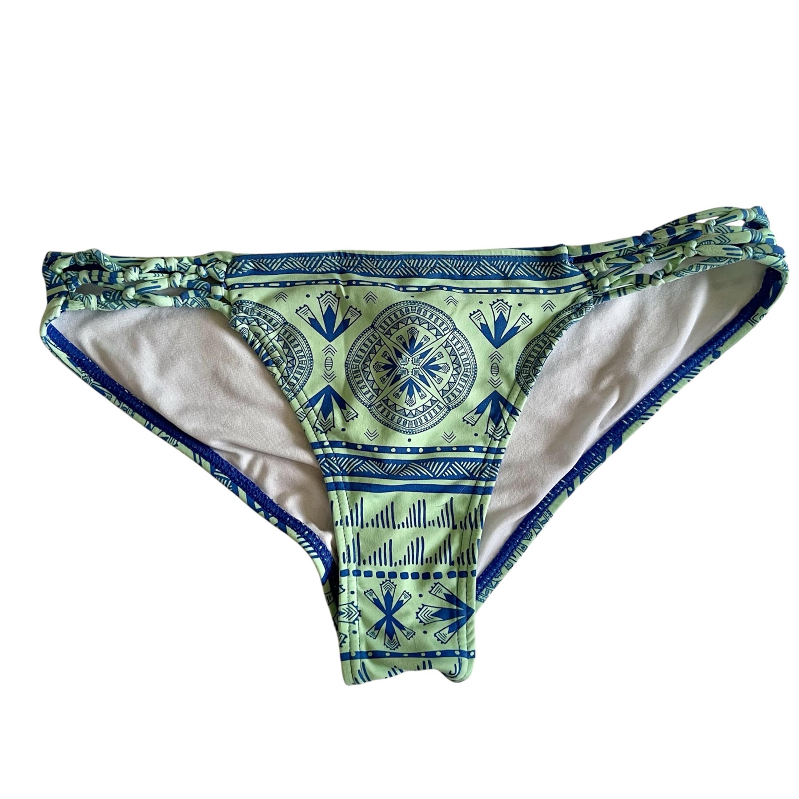 Charlotte Russe Green & Blue Bikini Bottom Sz S