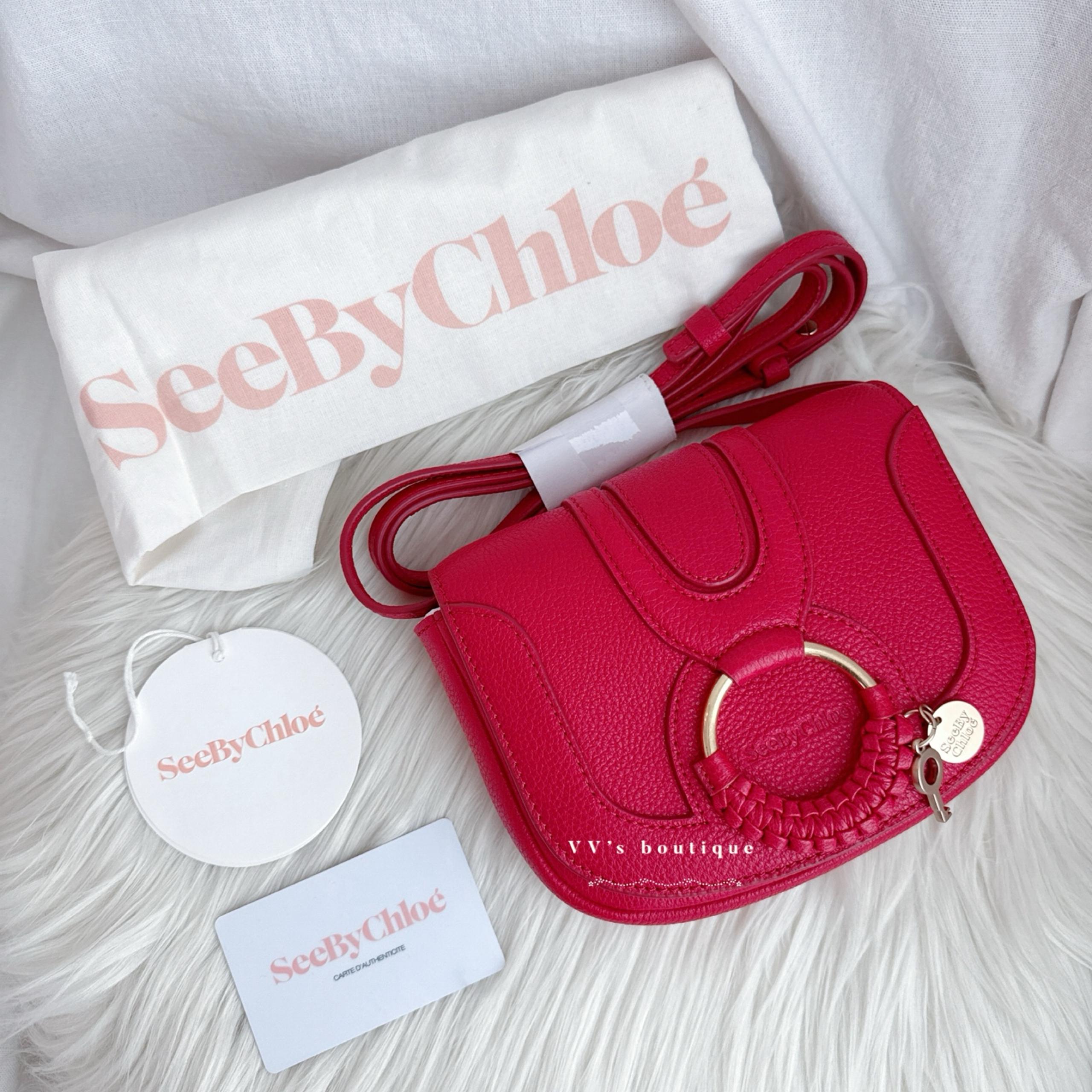 NWT See by Chloé Hana Mini Flap Bag Crossbody Leather Red Flame RARE SOLD OUT