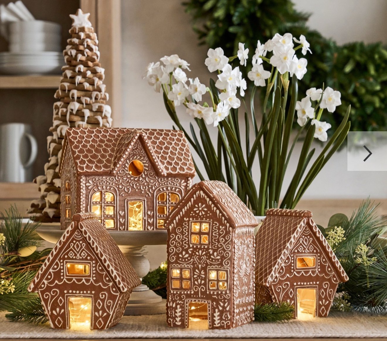 Pottery Barn Gingerbread Village Houses - Set of 4