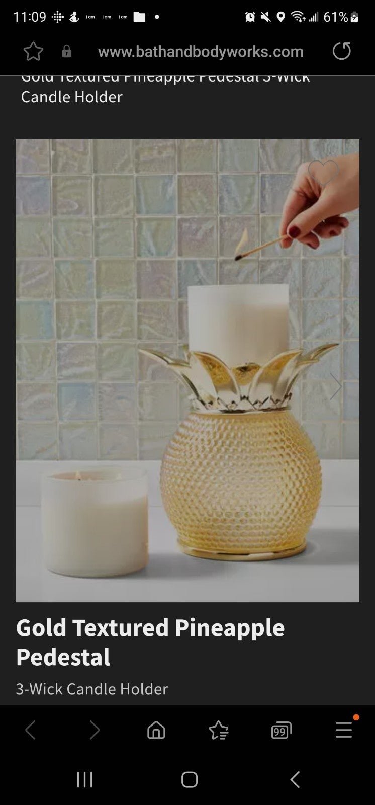 BBW BUNDLE New Summer Pinapple Candle and soap holder