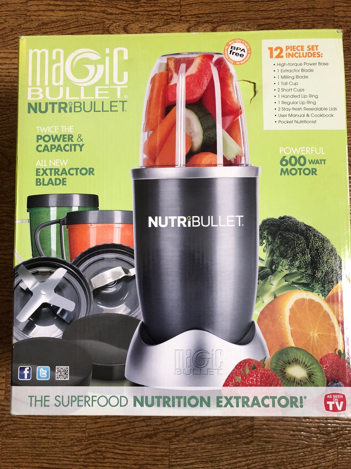 Magic bullet nutribullet 600 watt 12 pie