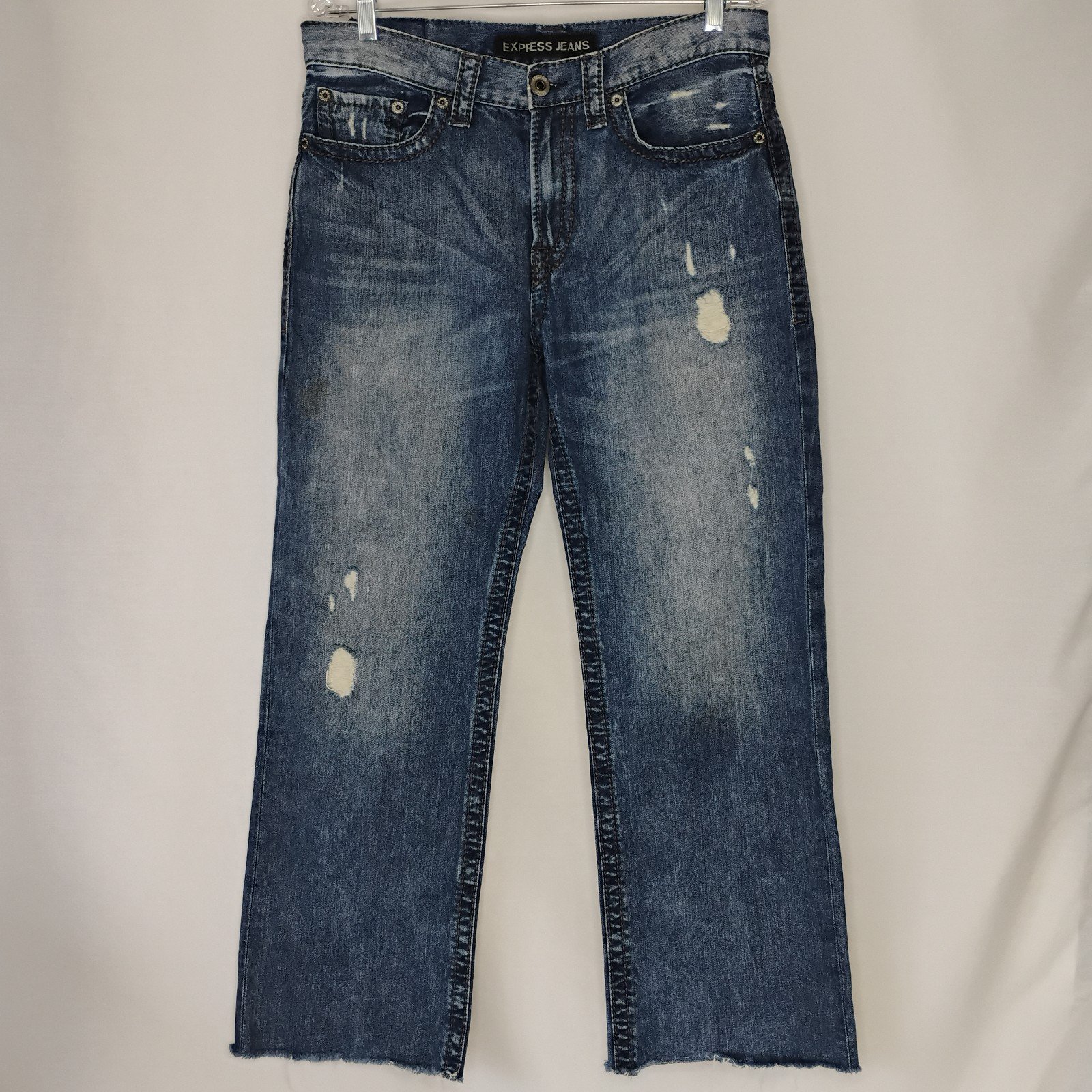 Men's Vintage Y2K Express Men's Blake Blue Jeans Faded Distressed Ripped Faded