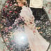 NWT Shabby Victorian Lady Woman Oval Picture Frame Gold Chain Wall Hanging Flue