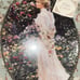 NWT Shabby Victorian Lady Woman Oval Picture Frame Gold Chain Wall Hanging Flue