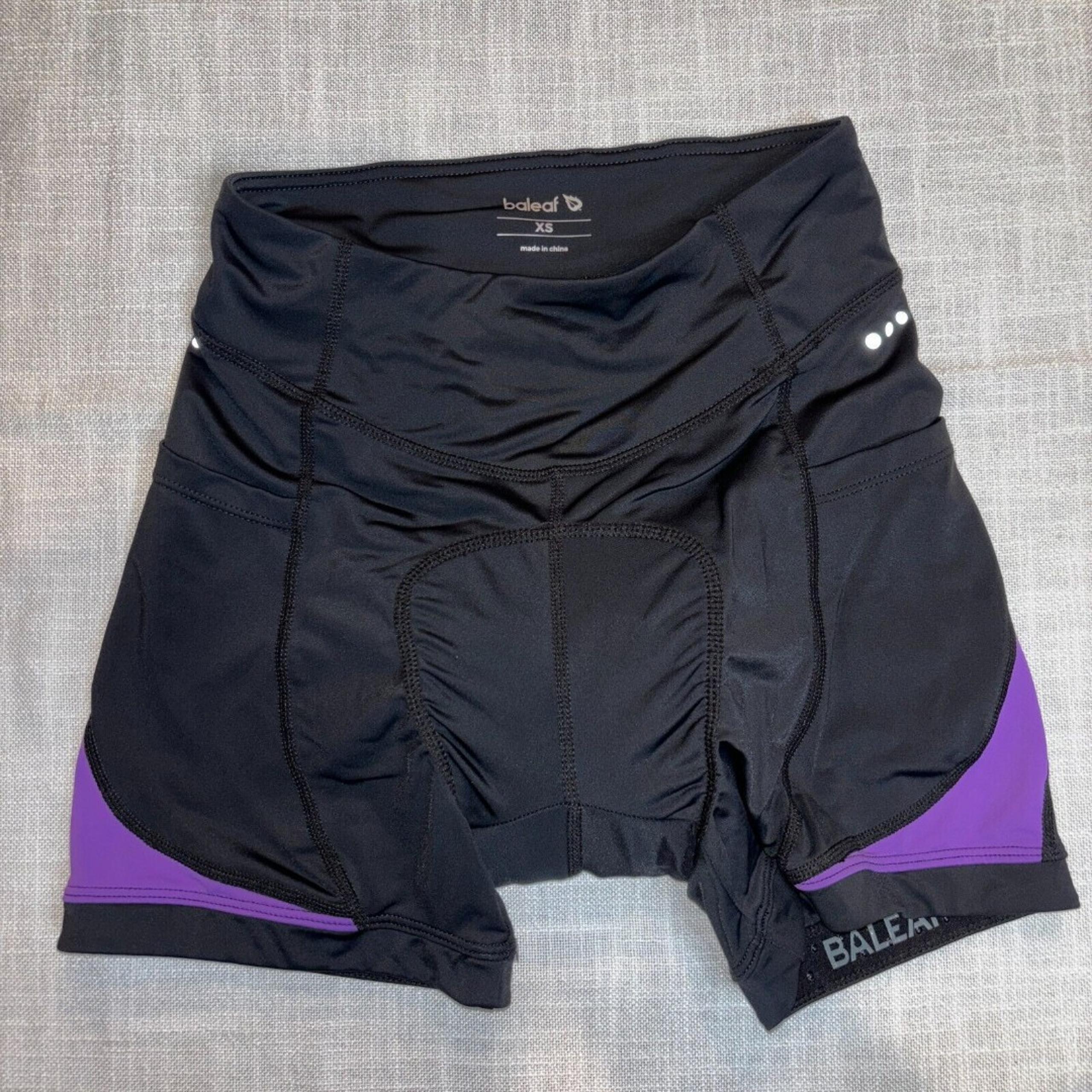 Baleaf Women’s Padded Bike Shorts Size XSmall Black and Purple