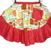 Retro Cooking Half Apron One Size Baking Red Ruffle Pocket Tie Waist NEW